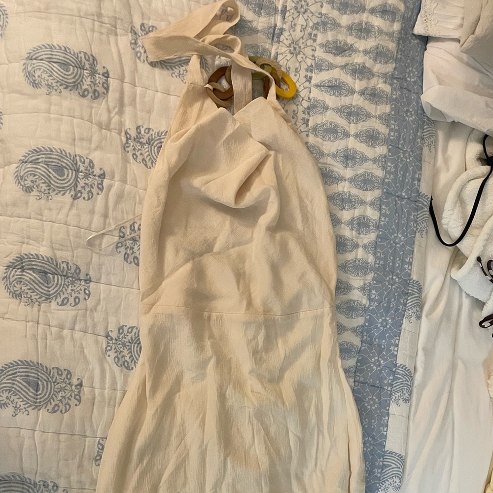 Zara Cream Strapless Maxi Dress